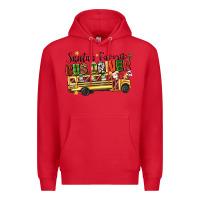 Red santas favorite bus driver Premium Hoodie - texasbilliewilder