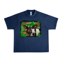 Navy st Patricks cow with leopard background holstein cow Urban Heavy Tee - Jasminsmagicworld
