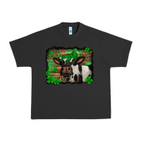 Pigment Black st Patricks cow with leopard background holstein cow Urban Heavy Tee - Jasminsmagicworld