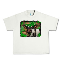 Pistachio st Patricks cow with leopard background holstein cow Urban Heavy Tee - Jasminsmagicworld