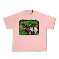 Salmon st Patricks cow with leopard background holstein cow Urban Heavy Tee - Jasminsmagicworld