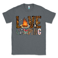 Charcoal Heather Love Camping Classic Tee - CowhideDigitalArt