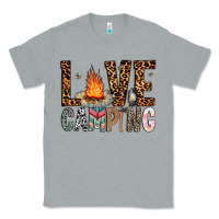 Heather Grey Love Camping Classic Tee - CowhideDigitalArt