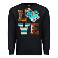 Black American Football love and helmet Premium Sweatshirt - NancyCooperArtShop