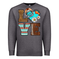 Charcoal Heather American Football love and helmet Premium Sweatshirt - NancyCooperArtShop