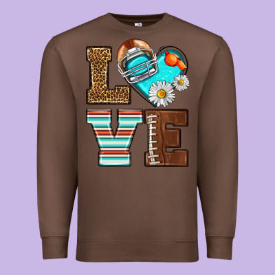 American Football Love And Helmet Premium Sweatshirt Designed By Nancycooperartshop
