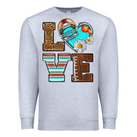 Heather Grey American Football love and helmet Premium Sweatshirt - NancyCooperArtShop