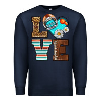 Navy American Football love and helmet Premium Sweatshirt - NancyCooperArtShop
