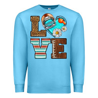 Ocean Blue American Football love and helmet Premium Sweatshirt - NancyCooperArtShop