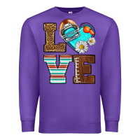 Purple American Football love and helmet Premium Sweatshirt - NancyCooperArtShop