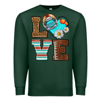Sports Green American Football love and helmet Premium Sweatshirt - NancyCooperArtShop