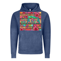Vintage Denim mama with tie dye and flowers Vintage Hoodie - Artiststas