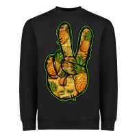 Black Pineapple Peace Sign Heavyweight Sweatshirt - Jasminsmagicworld