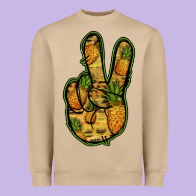 Pineapple Peace Sign Heavyweight Sweatshirt Designed By Jasminsmagicworld