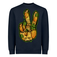 Navy Pineapple Peace Sign Heavyweight Sweatshirt - Jasminsmagicworld
