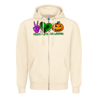 Sandshell peace love halloween Zipper Hoodie - BundleAndBundleShop