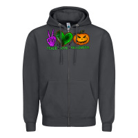 Smoke peace love halloween Zipper Hoodie - BundleAndBundleShop