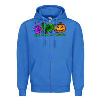 True Royal peace love halloween Zipper Hoodie - BundleAndBundleShop