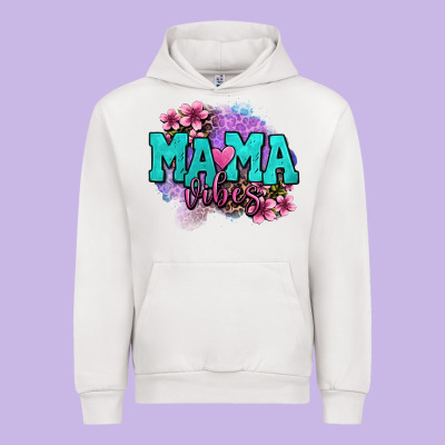 Mama Vibes Floral Urban Hoodie Designed By Oliviacreatesart