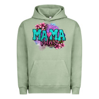 Pigment Oil Green mama vibes floral Urban Hoodie - OliviaCreatesArt