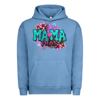 Pigment Pebble Blue mama vibes floral Urban Hoodie - OliviaCreatesArt