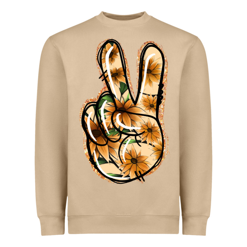 Floral Gold Peace Sign Heavyweight Sweatshirt by Jasminsmagicworld | Teevron