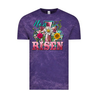 Cloud Purple he is risen cross easter Vintage Tee - BarkalooDesign