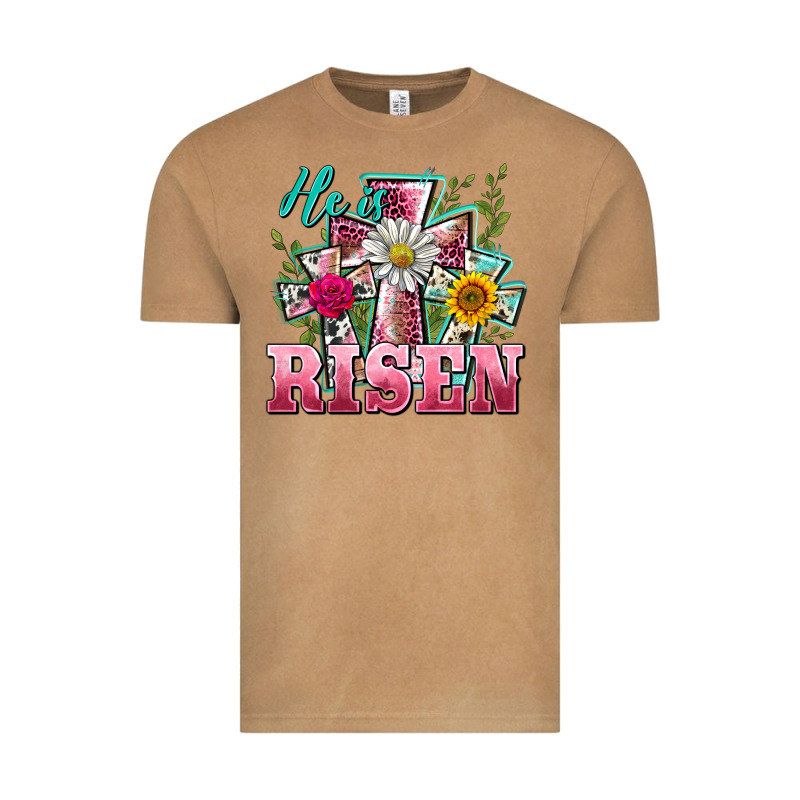 He Is Risen Cross Easter Vintage Tee by BarkalooDesign | Teevron