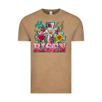 Vintage Coffee he is risen cross easter Vintage Tee - BarkalooDesign