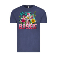 Vintage Denim he is risen cross easter Vintage Tee - BarkalooDesign