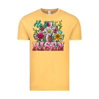 Vintage Mustard he is risen cross easter Vintage Tee - BarkalooDesign