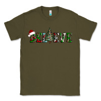 Army Green believe Christmas tree Classic Tee - AdoDesignShop