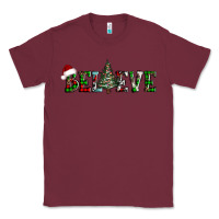 Burgundy believe Christmas tree Classic Tee - AdoDesignShop