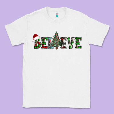Believe Christmas Tree Classic Tee Designed By Adodesignshop
