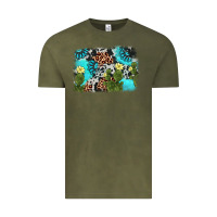 Vintage Olive cactus gemstone background Vintage Tee - AdoDesignShop