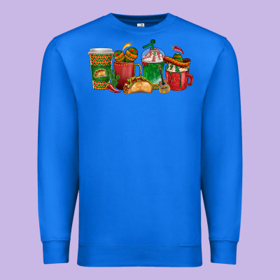 Tacos Coffee Cups Premium Sweatshirt Designed By Texasbilliewilder