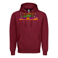 Burgundy spooky  libbey glass Zipper Hoodie - BundleAndBundleShop