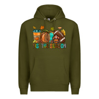 Army Green Tis' the season Fall Premium Hoodie - NancyCooperArtShop