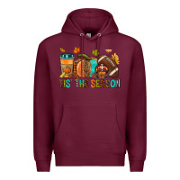 Burgundy Tis' the season Fall Premium Hoodie - NancyCooperArtShop