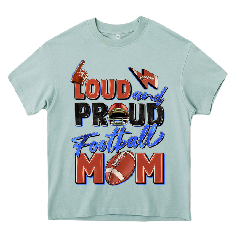 Loud And Proud Football Mom Heavy Core Tee by Zillion Design Studio | Teevron