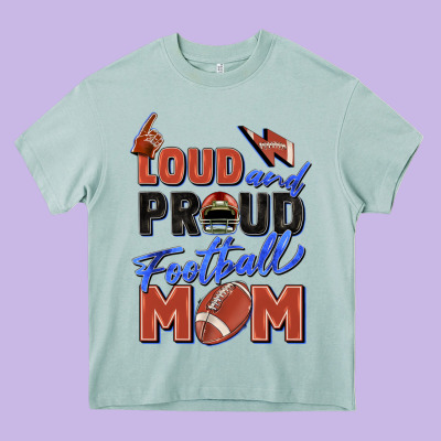 Loud And Proud Football Mom Heavy Core Tee Designed By Zillion Design Studio
