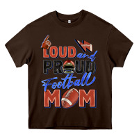 Chocolate Brown loud and proud football mom Heavy Core Tee - Zillion Design Studio