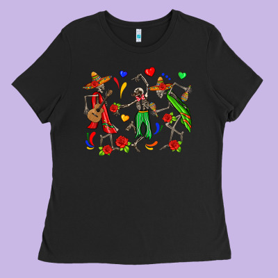 Mexican Skeletons Ladies Tee Designed By Zillion Design Studio