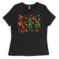 Black mexican skeletons Ladies Tee - Zillion Design Studio