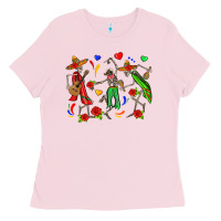 Bubblegum Pink mexican skeletons Ladies Tee - Zillion Design Studio