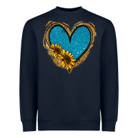 Navy Gold Glitter Sunflower Blue Heart Heavyweight Sweatshirt - Jasminsmagicworld