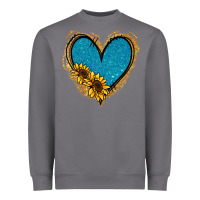 Storm Gold Glitter Sunflower Blue Heart Heavyweight Sweatshirt - Jasminsmagicworld