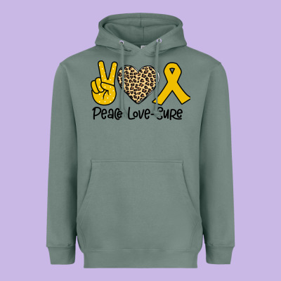 Peace Love Cure Heavyweight Hoodie Designed By Bettercallsaul