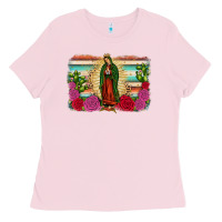 Bubblegum Pink western our lady of Guadalupe Ladies Tee - JahusDesignShop