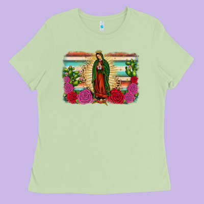 Western Our Lady Of Guadalupe Ladies Tee Designed By Jahusdesignshop